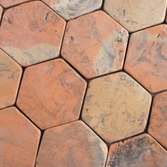 Alteret Håndlaget Sekskant Gulvflis <strong>Vulcano Terracotta</strong>  20x20 cm