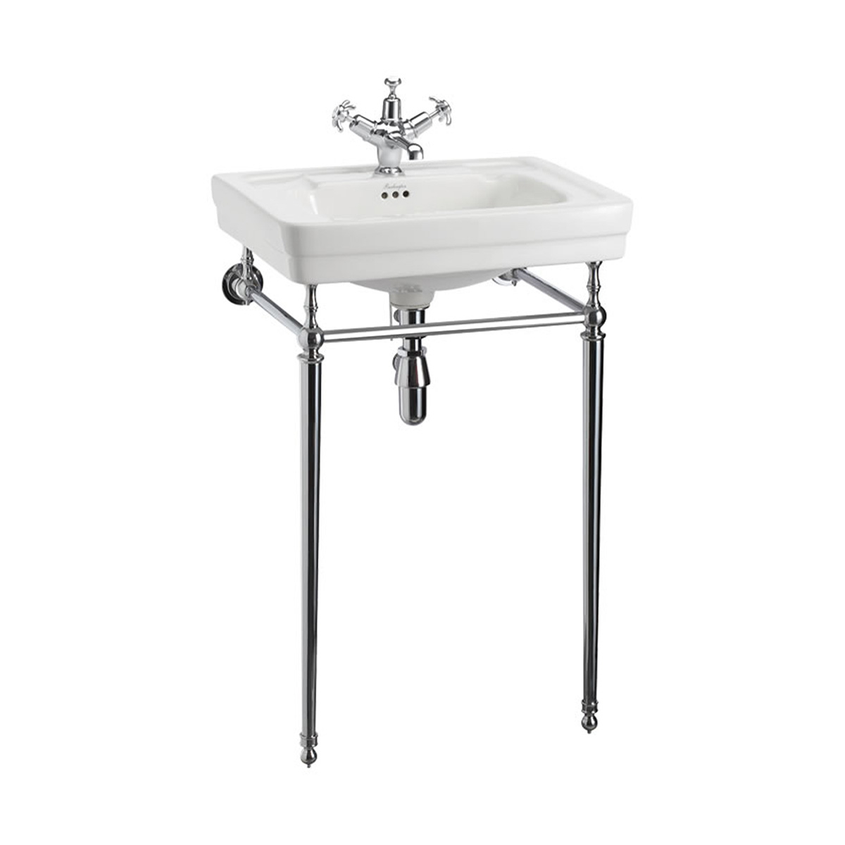 Burlington Servant Edwardian 56 cm Hvit med Kromstativ