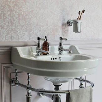 <strong>Burlington</strong>  Servant Edwardian Rund 56 cm Hvit med Kromstativ