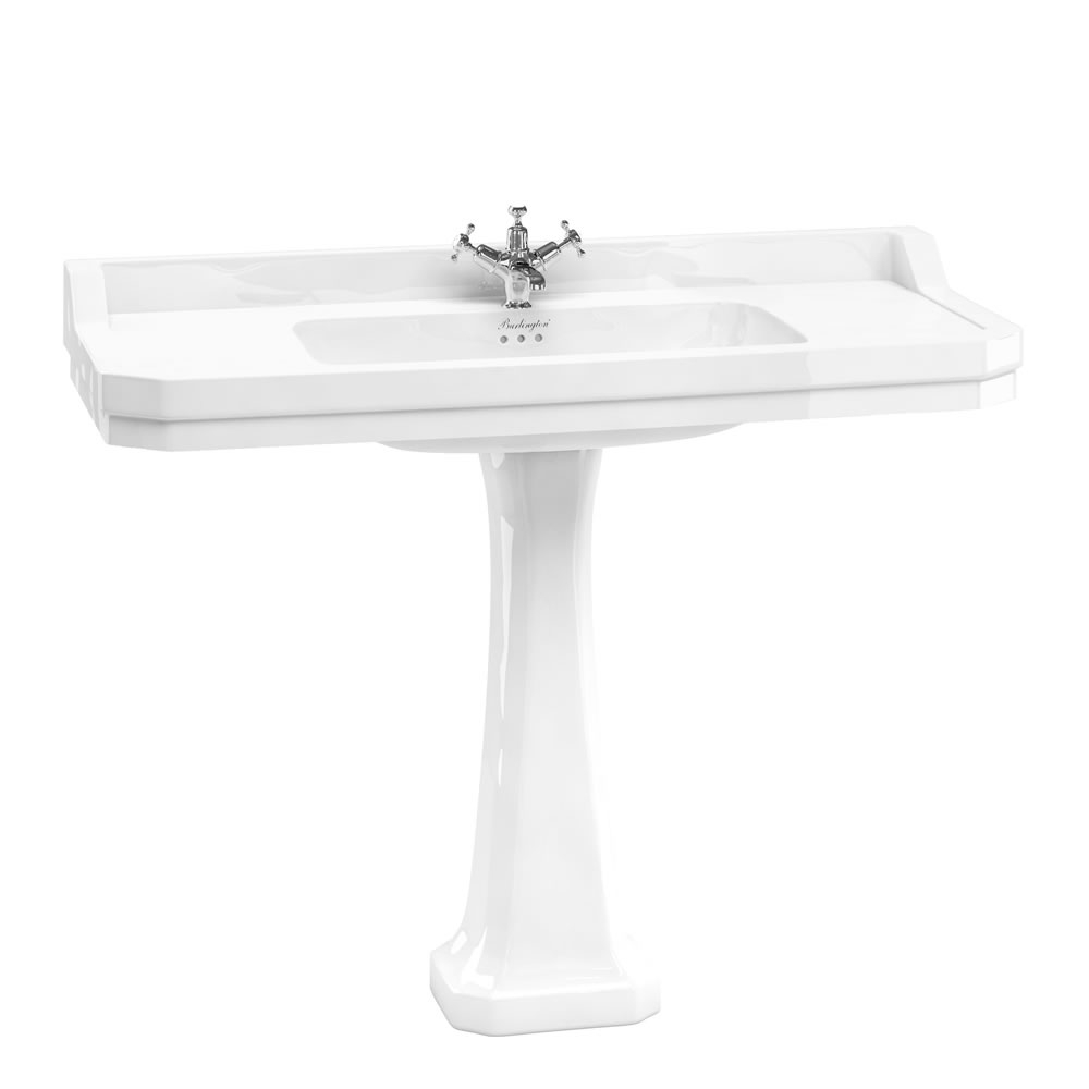 Burlington Servant Edwardian 120 cm Hvit med Piedestal Classic Hvit