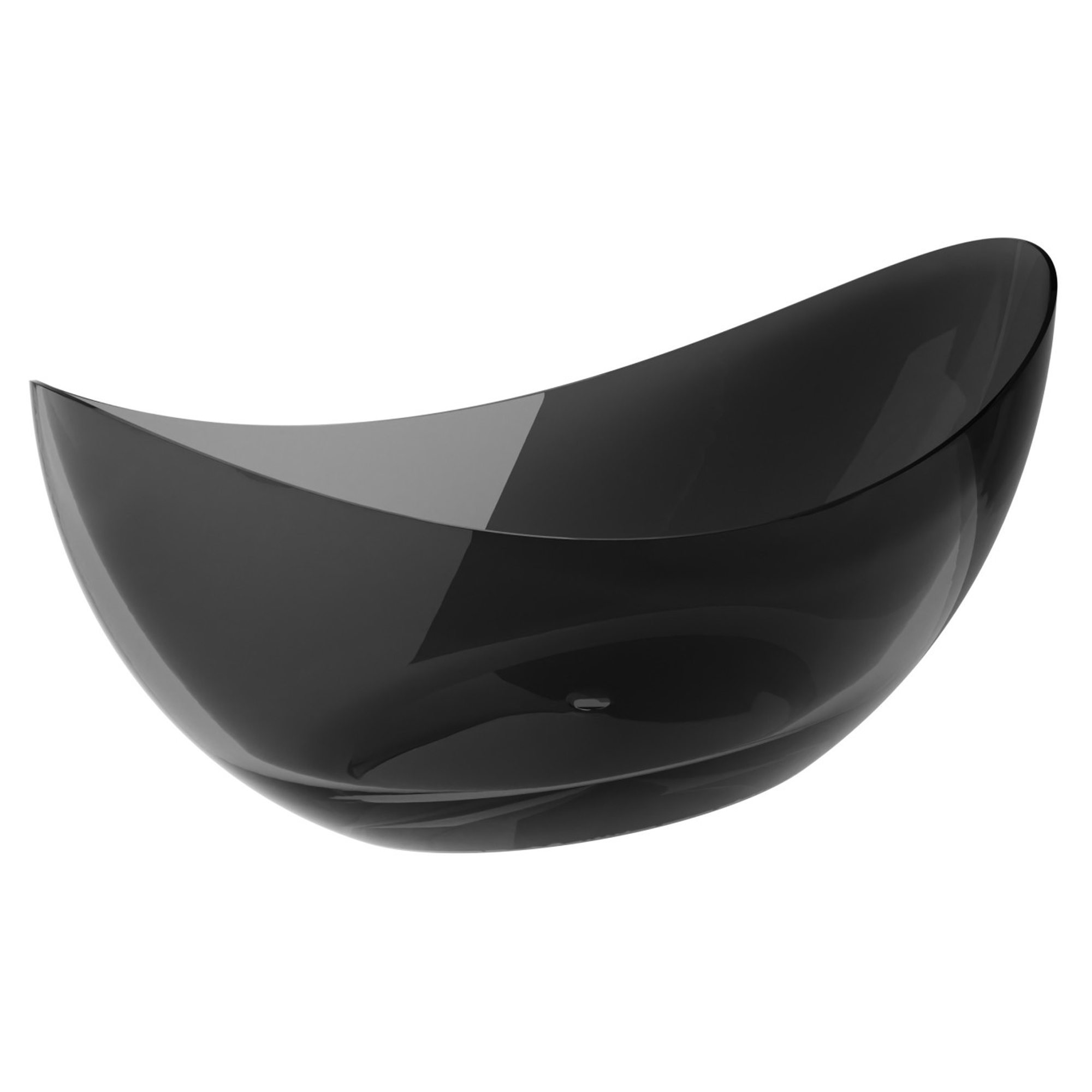 Badekar Brillant Svart Blank 180 cm med Krom Pop-up Bunnventil