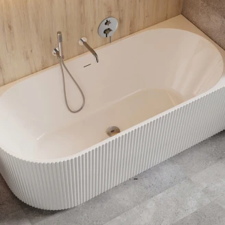 Hjørnebadekar <strong>Lisse</strong>  Hvit Blank 170 cm Høyre med Krom Pop-up Bunnventil