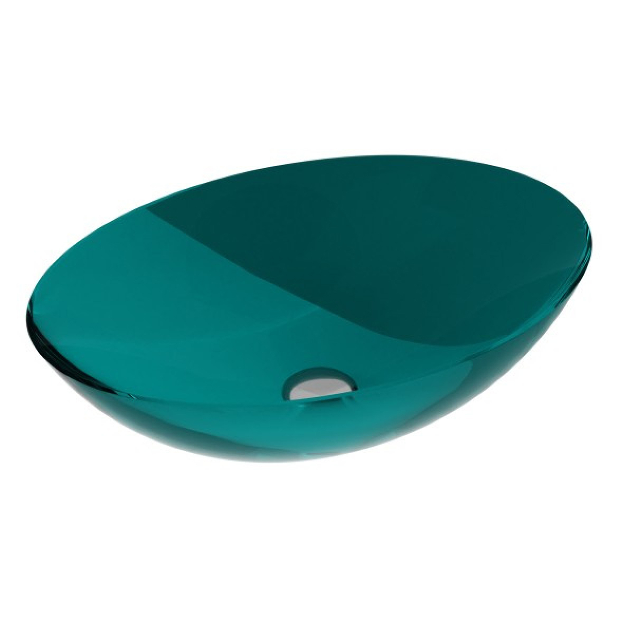 Servant Brillant Grønn Blank 50 cm med Krom Pop-up Bunnventil