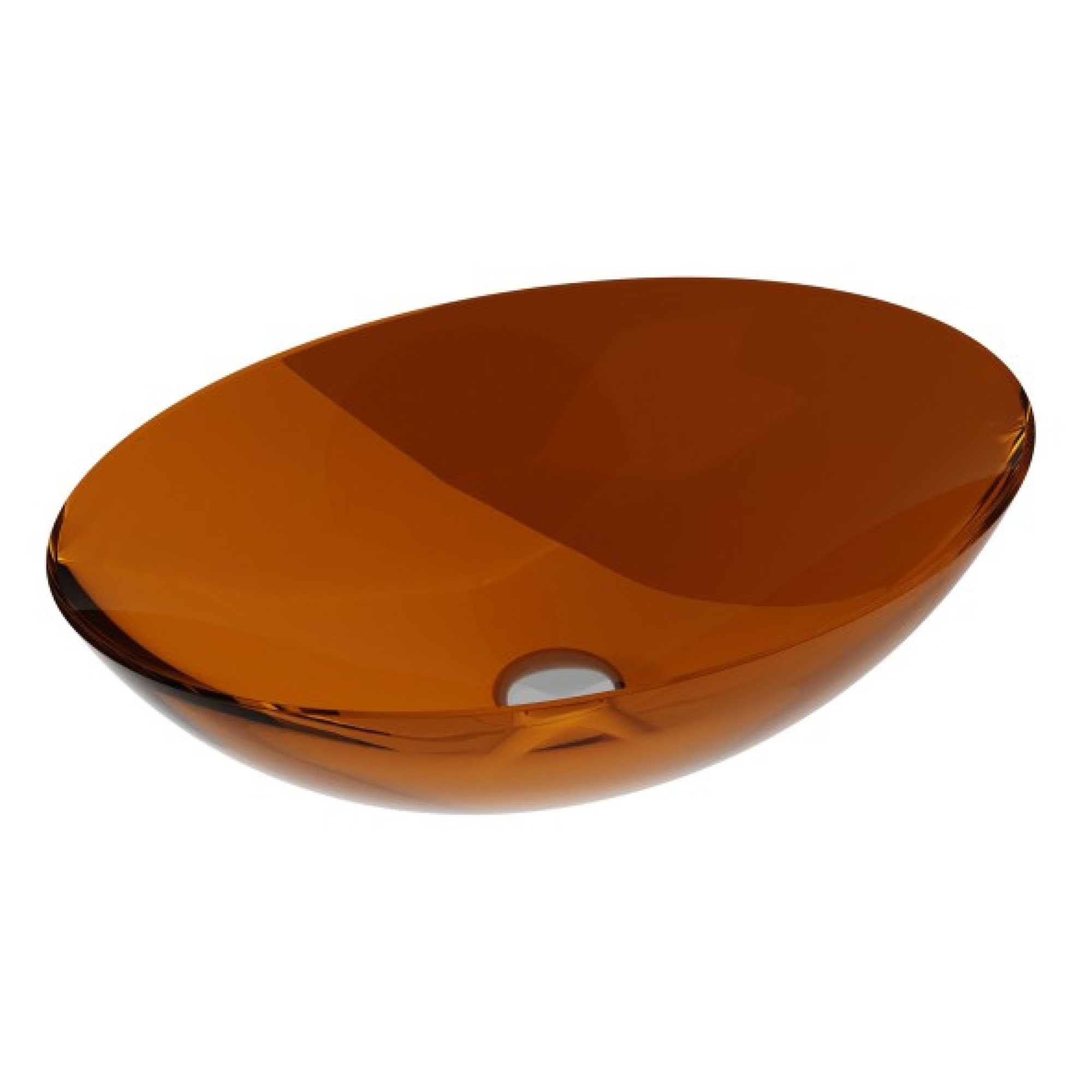 Servant Brillant Oransje Blank 50 cm med Krom Pop-up Bunnventil