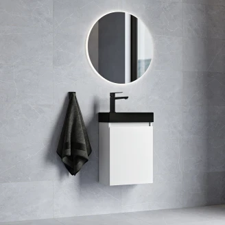 Servantskap <strong>Milli</strong>  Hvit Matt 40 cm Venstre med Servant Svart Matt