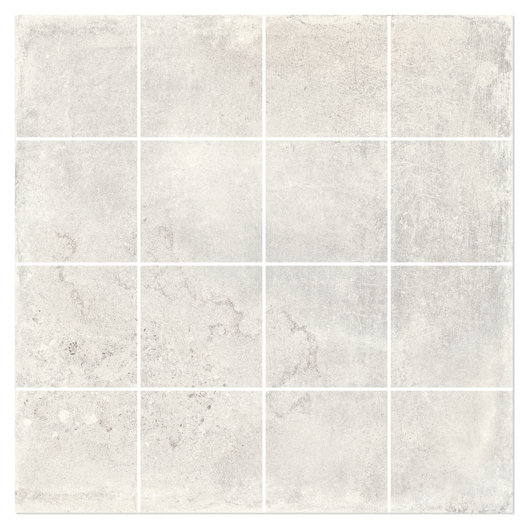 Mosaikkflis Ivrea Hvit Matt 30x30 (7x7) cm