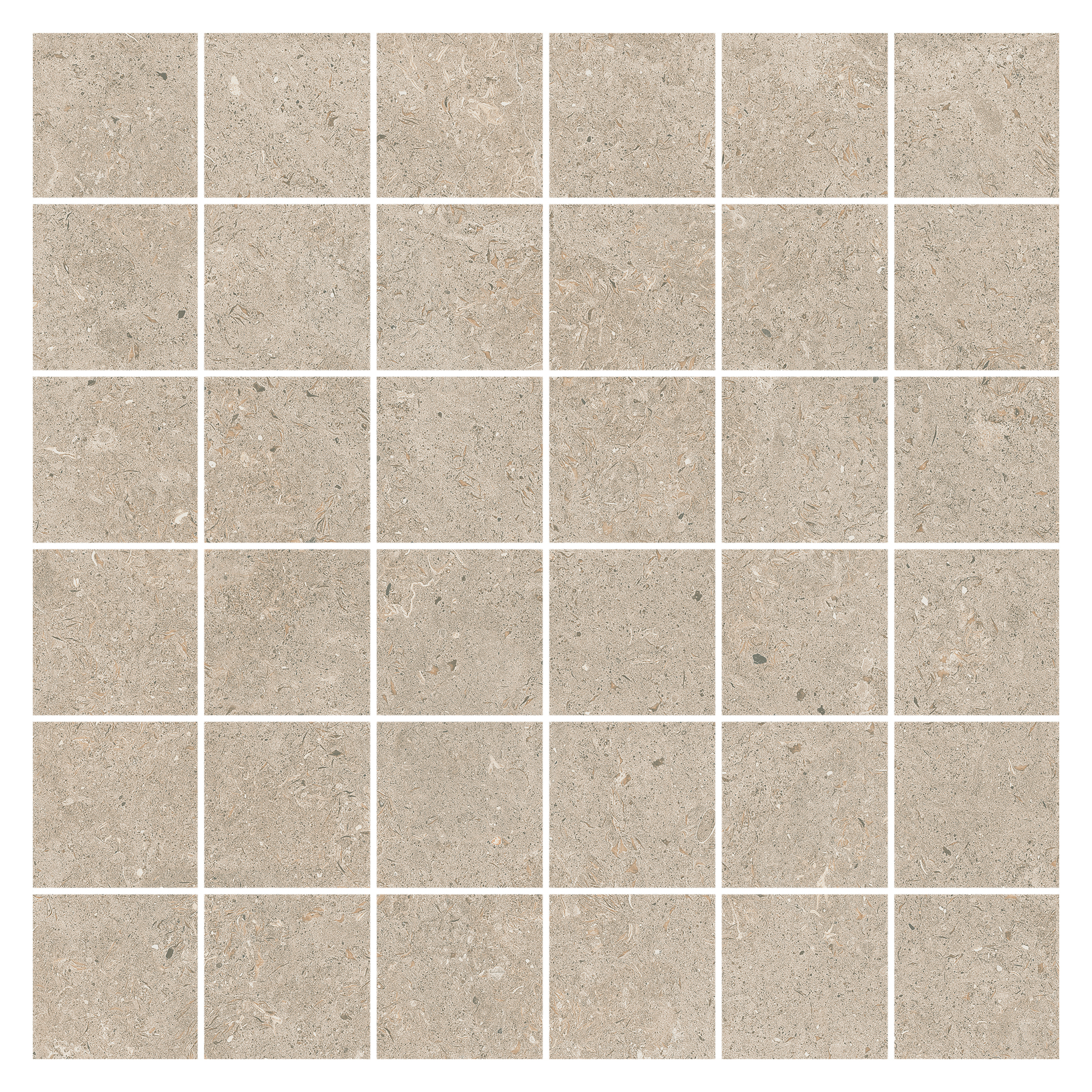 Mosaikkflis Kalksten Nord Mörkbeige Matt 30x30 (5x5) cm