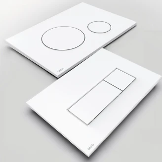 Spyleknapp Alca Slim Rektangulær Hvit Blank