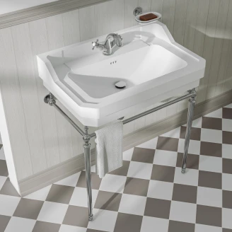 <strong>Burlington</strong>  Servant Edwardian 80 cm Hvit med Kromstativ