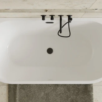Badekar <strong>Fiore</strong>  Hvit Blank 170 cm med Svart Pop-up Bunnventil