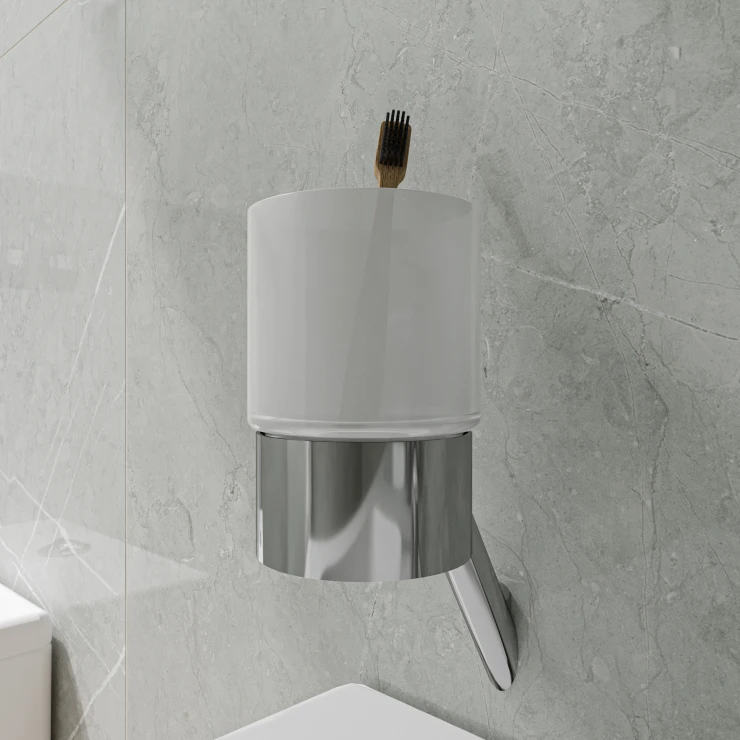 Tannbørsteholder Silia Krom Blank