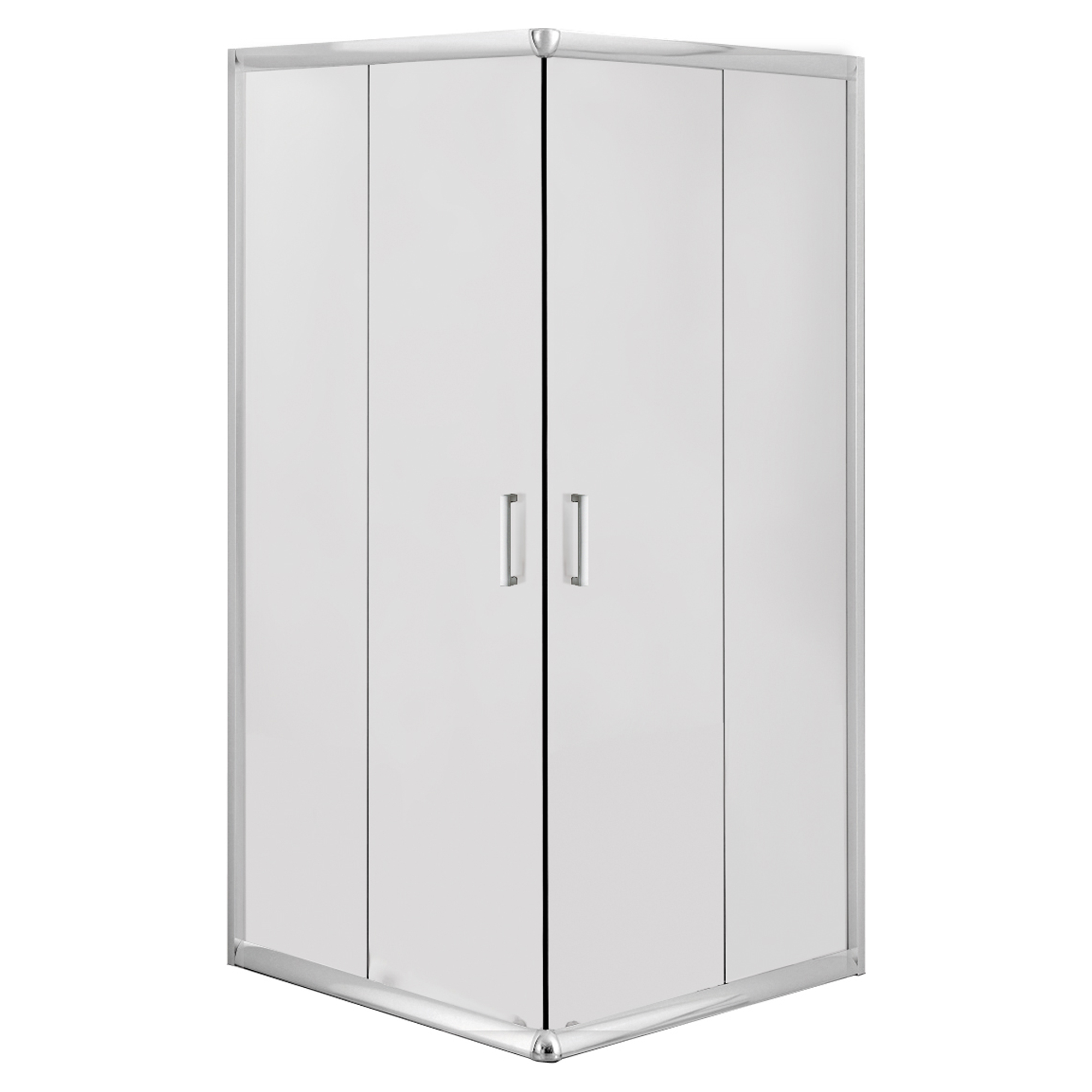 Dusjhjørne med Dörr Funkia Kvadratisk Krom 80x80 cm Frostat glas