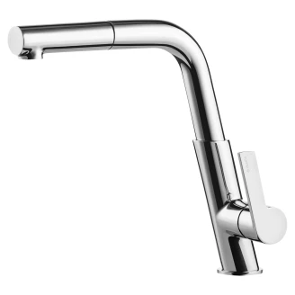 Kjøkkenarmatur med Rektangulär Tut og Utdragbar Spray <strong>Silia</strong>  Krom Blank