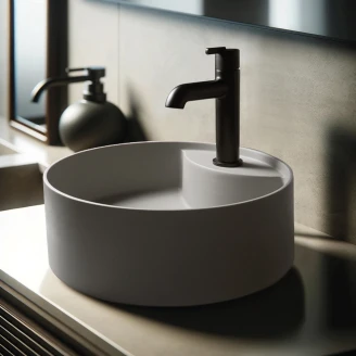 Servant Rund med Kranhylla <strong>Silia</strong>  Grå Metallic Matt 36 cm