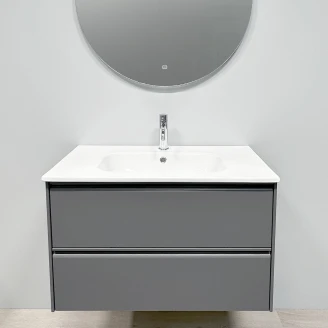 Servantskap <strong>Tona</strong>  Grå Matt 80 cm med Servant Hvit Blank