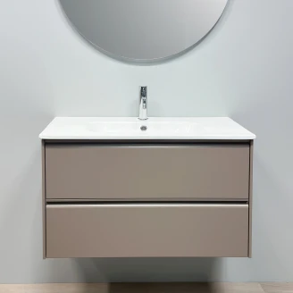 Servantskap <strong>Tona</strong>  Cocoa Brown Matt 80 cm med Servant Hvit Blank
