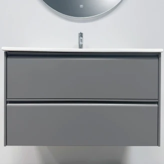 Servantskap <strong>Tona</strong>  Grå Matt 100 cm med Servant Hvit Blank