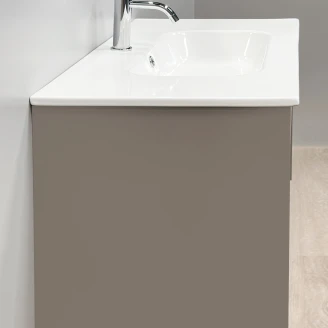 Servantskap Tona Cocoa Brown Matt 120 cm med Servant Hvit Blank