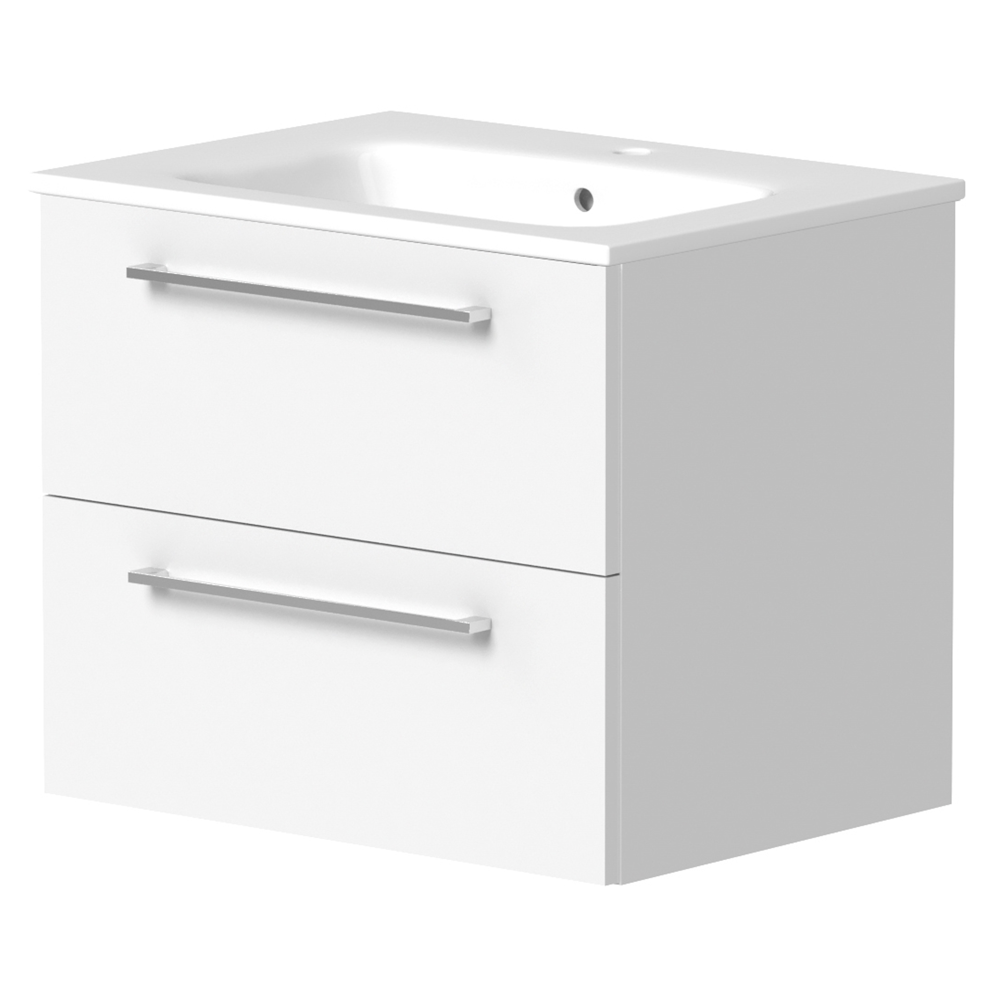 Servantskap Nova Hvit Blank 60 cm med Servant Hvit Blank