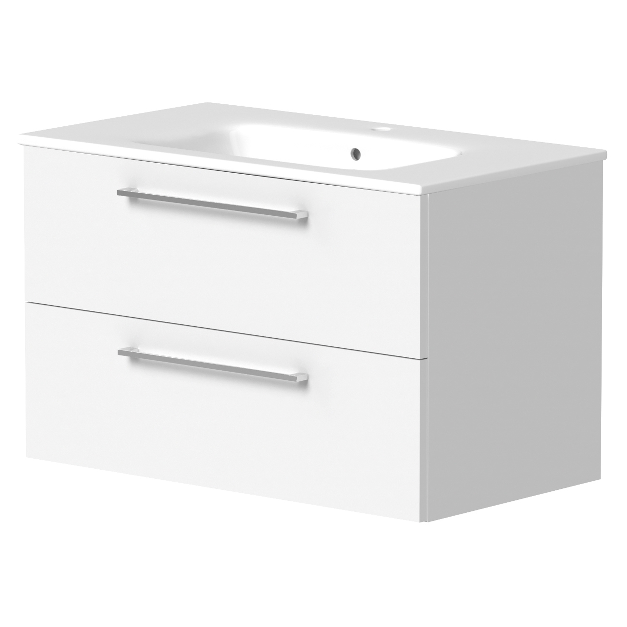 Servantskap Nova Hvit Matt 80 cm med Servant Hvit Blank