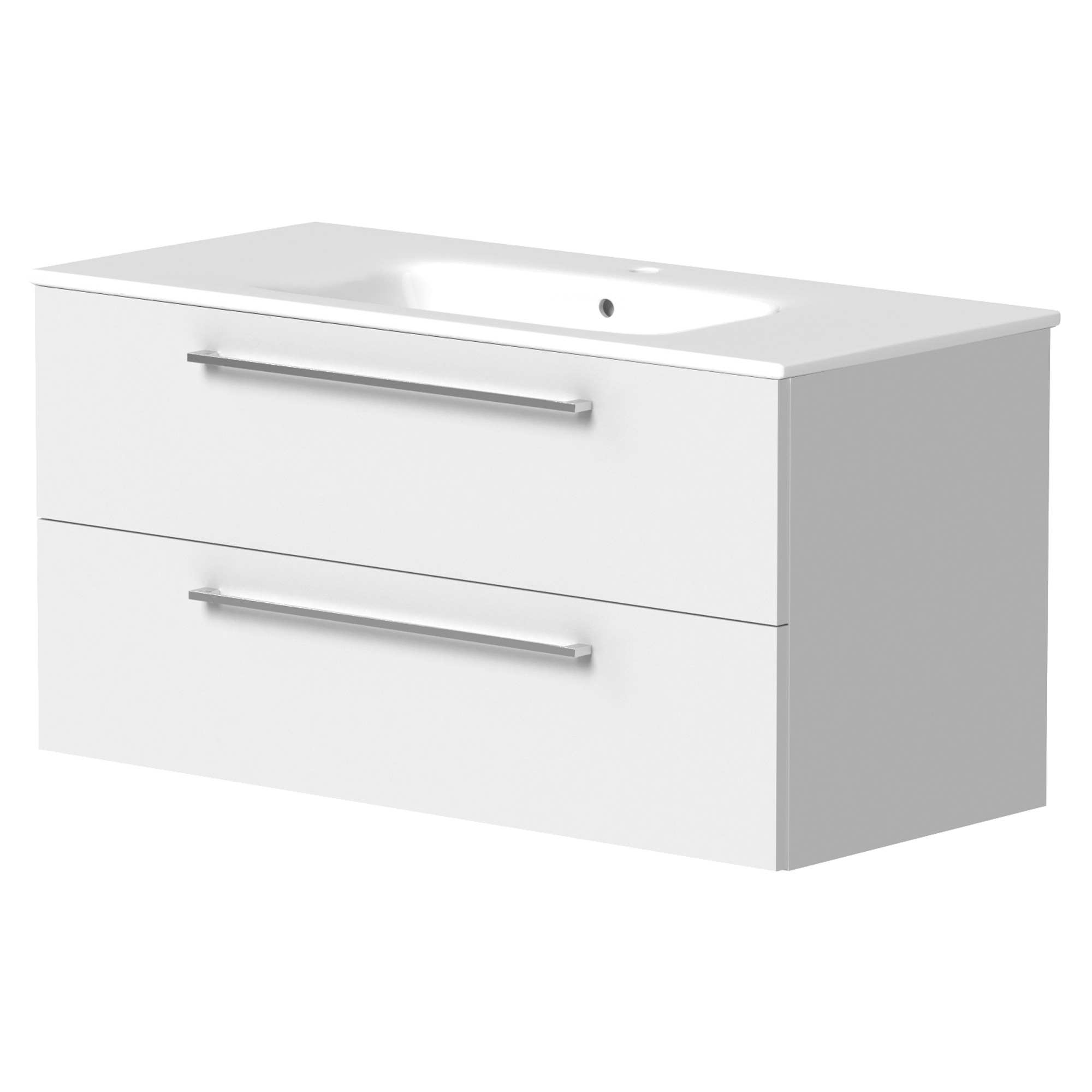 Servantskap Nova Hvit Blank 100 cm med Servant Hvit Blank