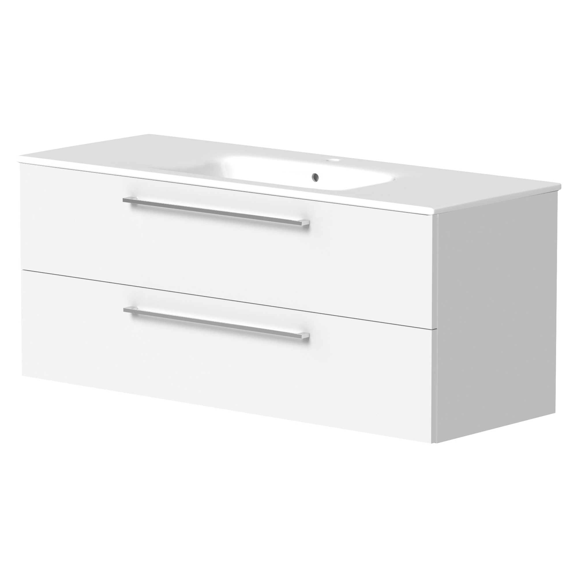 Servantskap Nova Hvit Matt 120 cm med Servant Hvit Blank