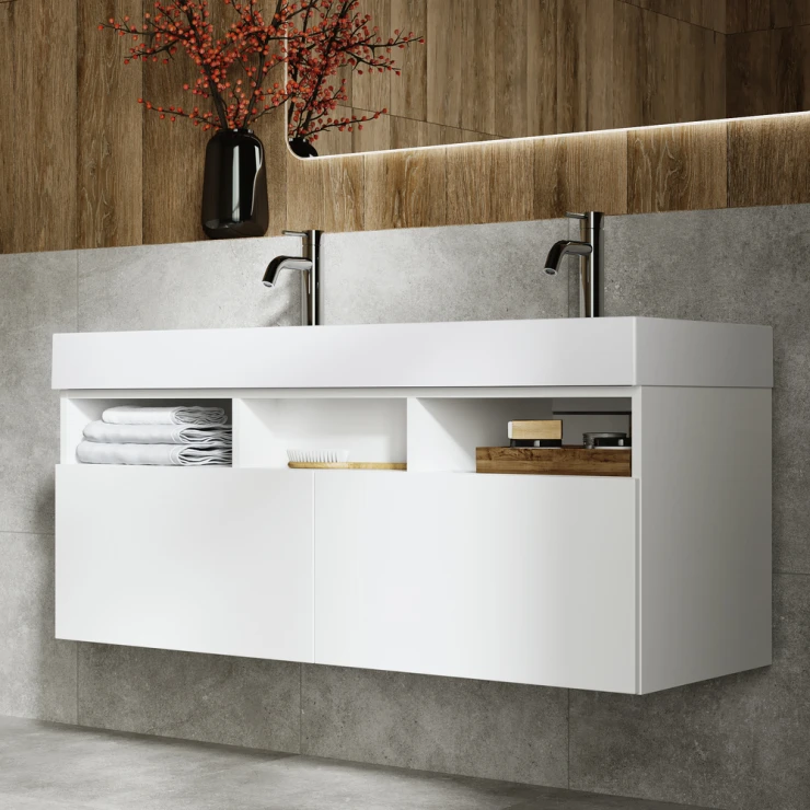 Ravak Servantskap Natural Bath Hvit Blank 120 cm med Handfat