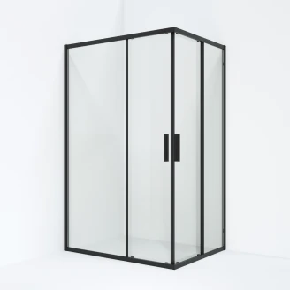 Ravak Brusehjørne med dør <strong>Blix Slim</strong>  Sort 90 cm + 120 cm