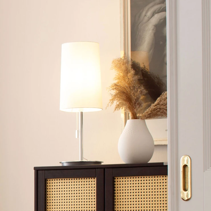 Villeroy & Boch Bordlampe Verona Klassisk Hvit Matt, Krom Blank