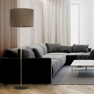 Gulvlampe <strong>Norrland</strong>  Brun Matt, Gull Blank