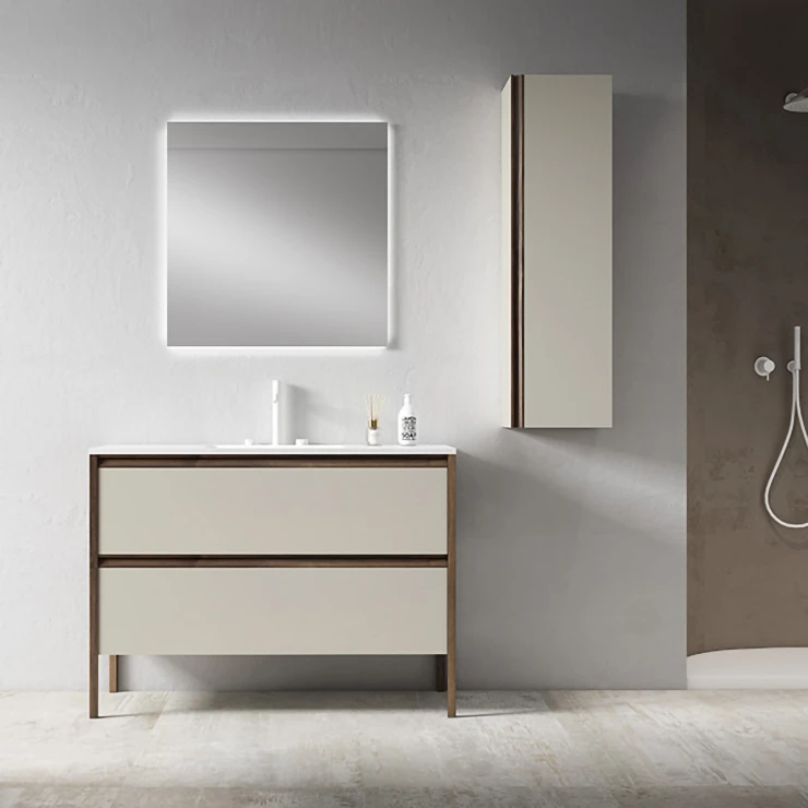 Høyskap Tone Beige-Valnøtt Matt