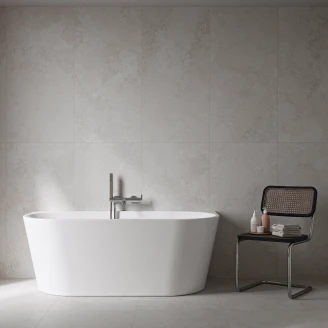 Badekar <strong>Fiore</strong>  Hvit Blank 160 cm med Krom Pop-up Bunnventil