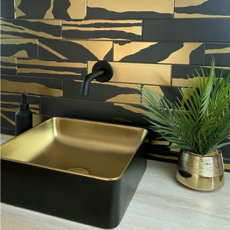 Dune Håndlaget Servant Savannah Black&Gold 36.5x36.5 cm