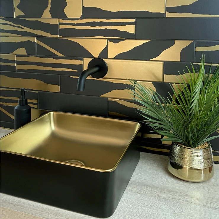 Dune Håndlaget Servant Savannah Black&Gold 36.5x36.5 cm