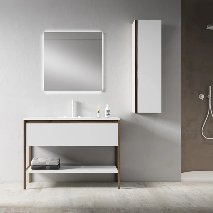 Servantskap Tone Hvit-Valnøtt Matt 120 cm med Servant
