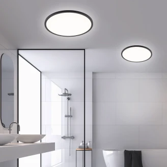 Vegg-/Taklampe Måne Svart Matt Ø 50 cm