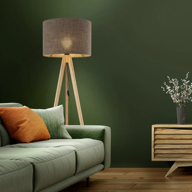 Gulvlampe Stellar Tre, Brun Matt
