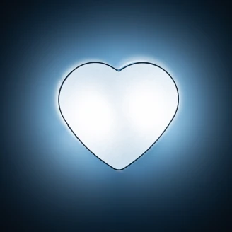 Vegg-/Taklampe Hjerte Blå Matt