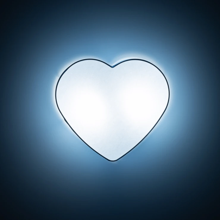 Vegg-/Taklampe Hjerte Blå Matt