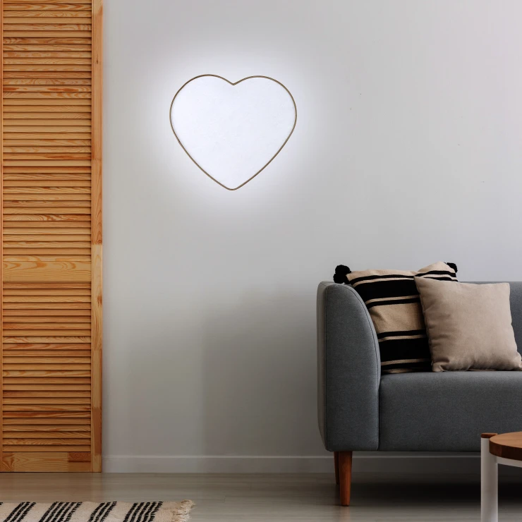 Vegg-/Taklampe Hjerte Beige Matt