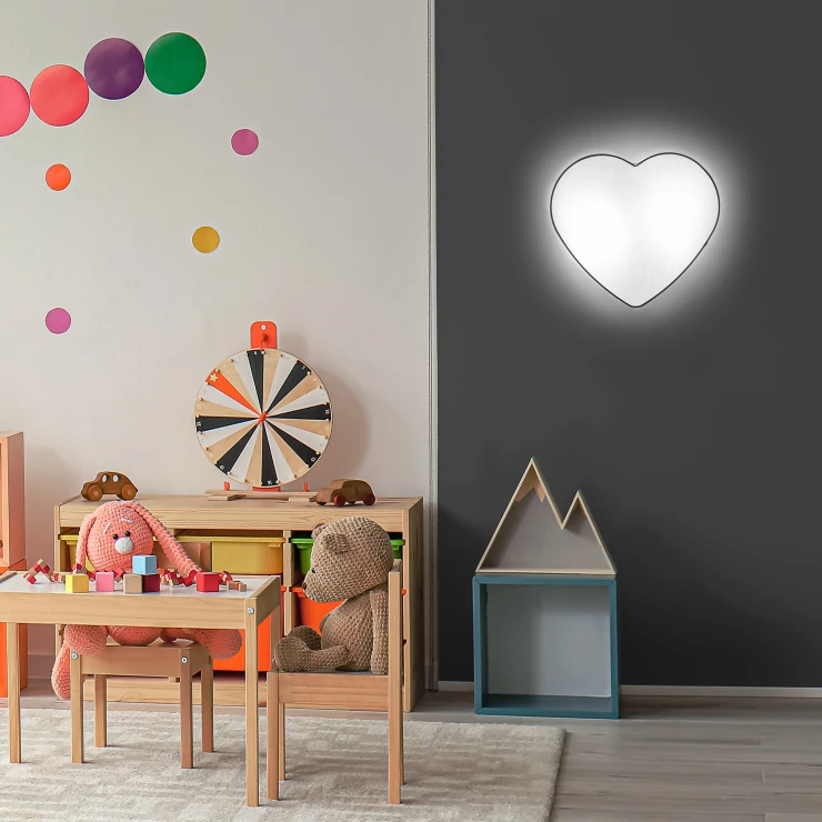 Vegg-/Taklampe Hjerte Hvit Matt