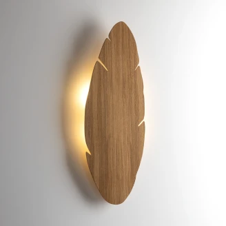 Vegglampe Fjær Ny Nøtt Matt 69 cm