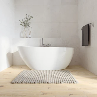 Håndlaget Mineral DuraBe Mineralstøpt Badekar <strong>Verona</strong>  Hvit Blank 160x70 cm med Svart Matt Pop-up Bunnventil