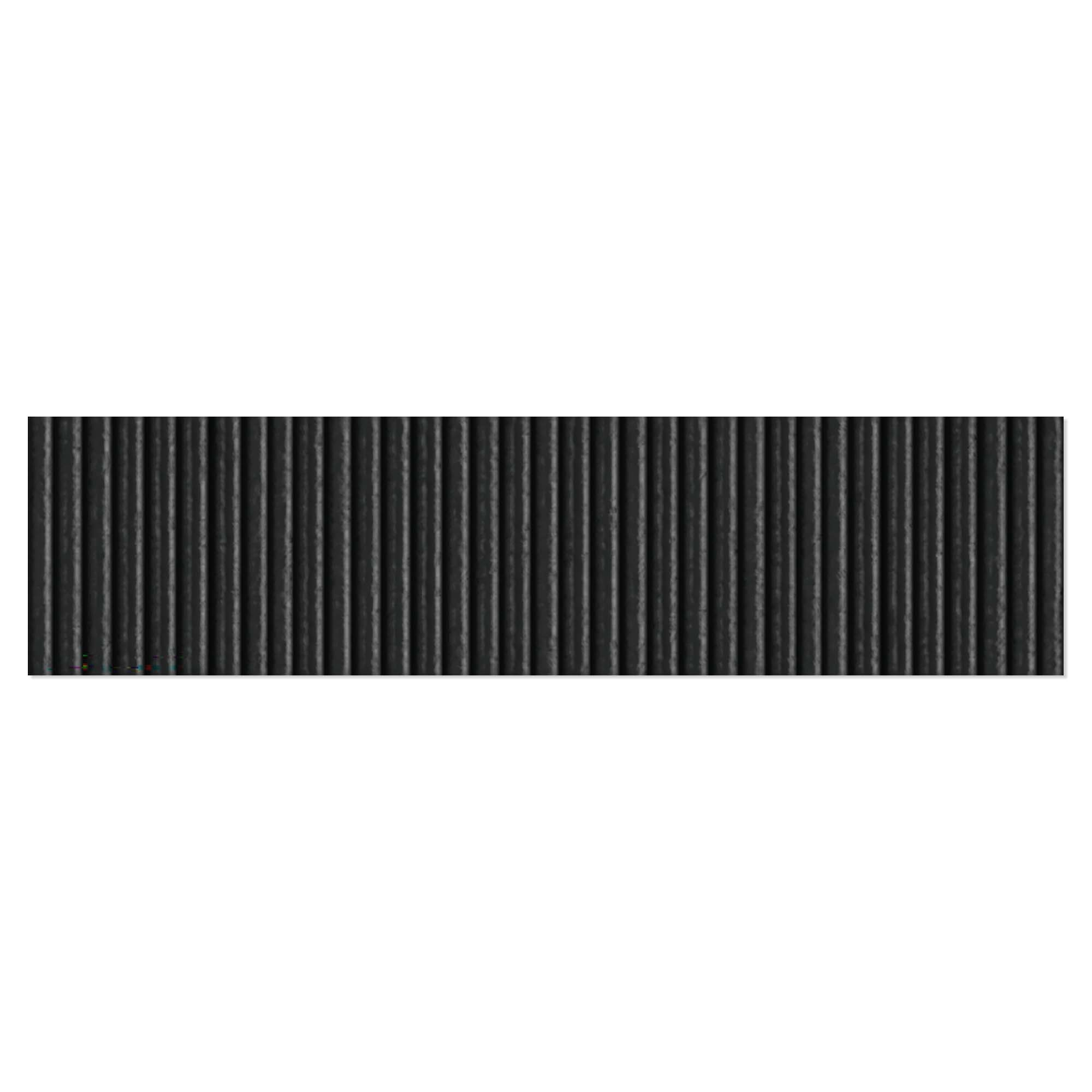 Veggflis Vulcano Svart Blank Relieff 8x30 cm