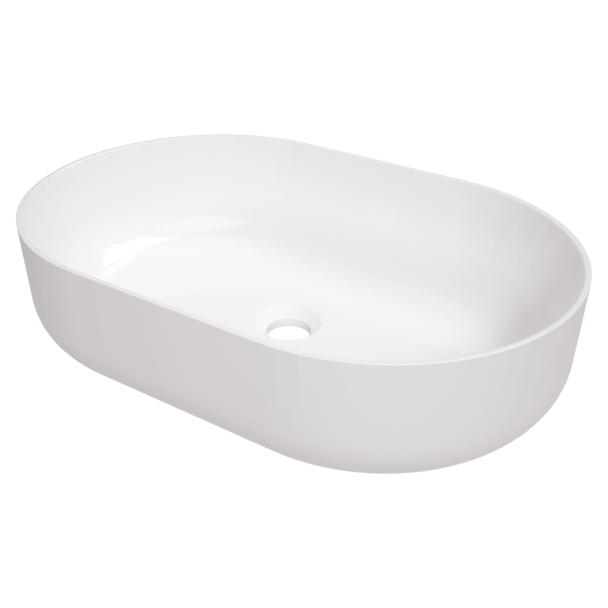 Servant Round Oval Hvit Blank 58 cm