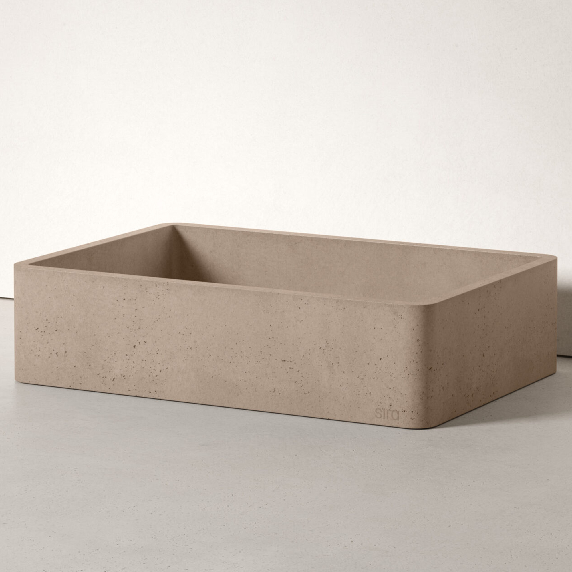 Sira Håndlagde Sement Servant Oasis Grå-Brun Matt 48 cm