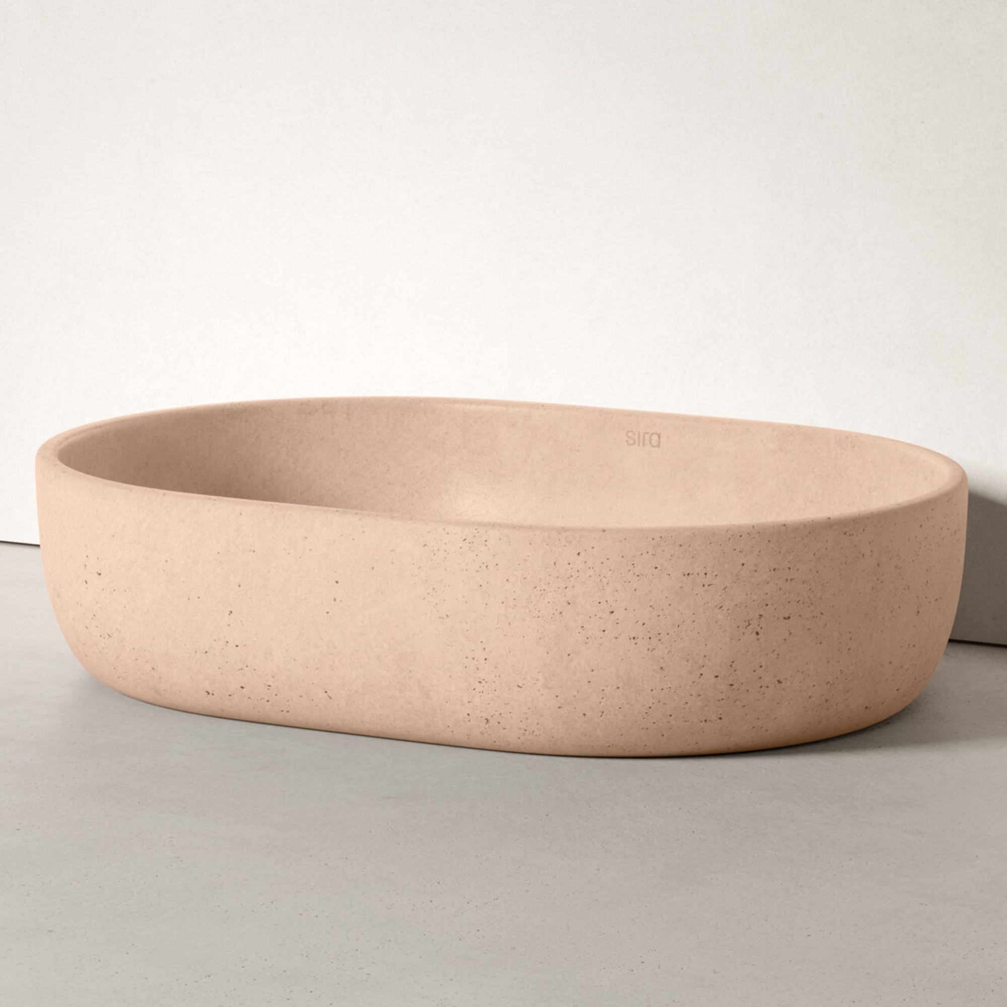 Sira Håndlagde Sement Servant Lagoon Mørkbeige Matt 59 cm