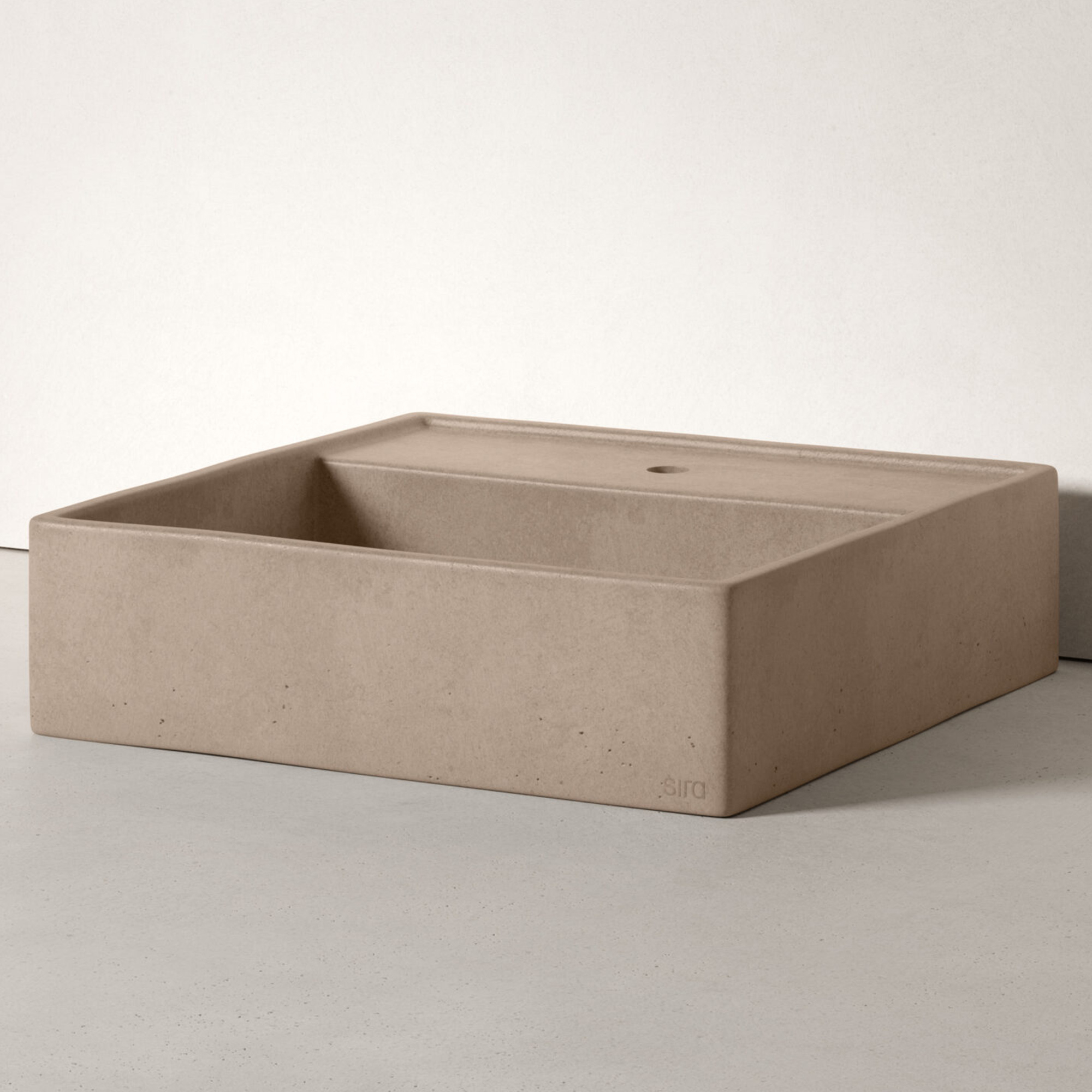 Sira Håndlagde Sement Servant Dome Grå-Brun Matt 47 cm