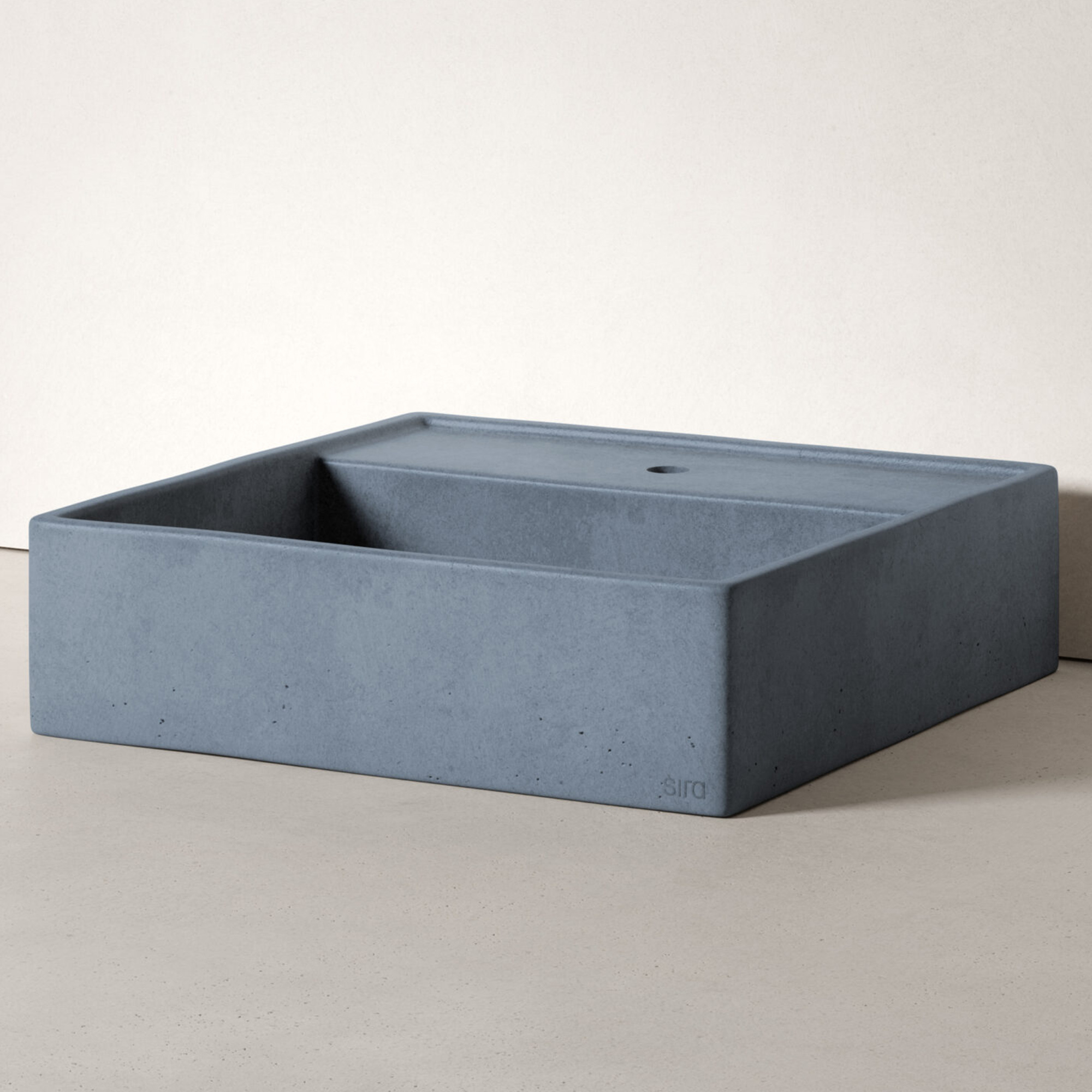 Sira Håndlagde Sement Servant Dome Blå Matt 47 cm