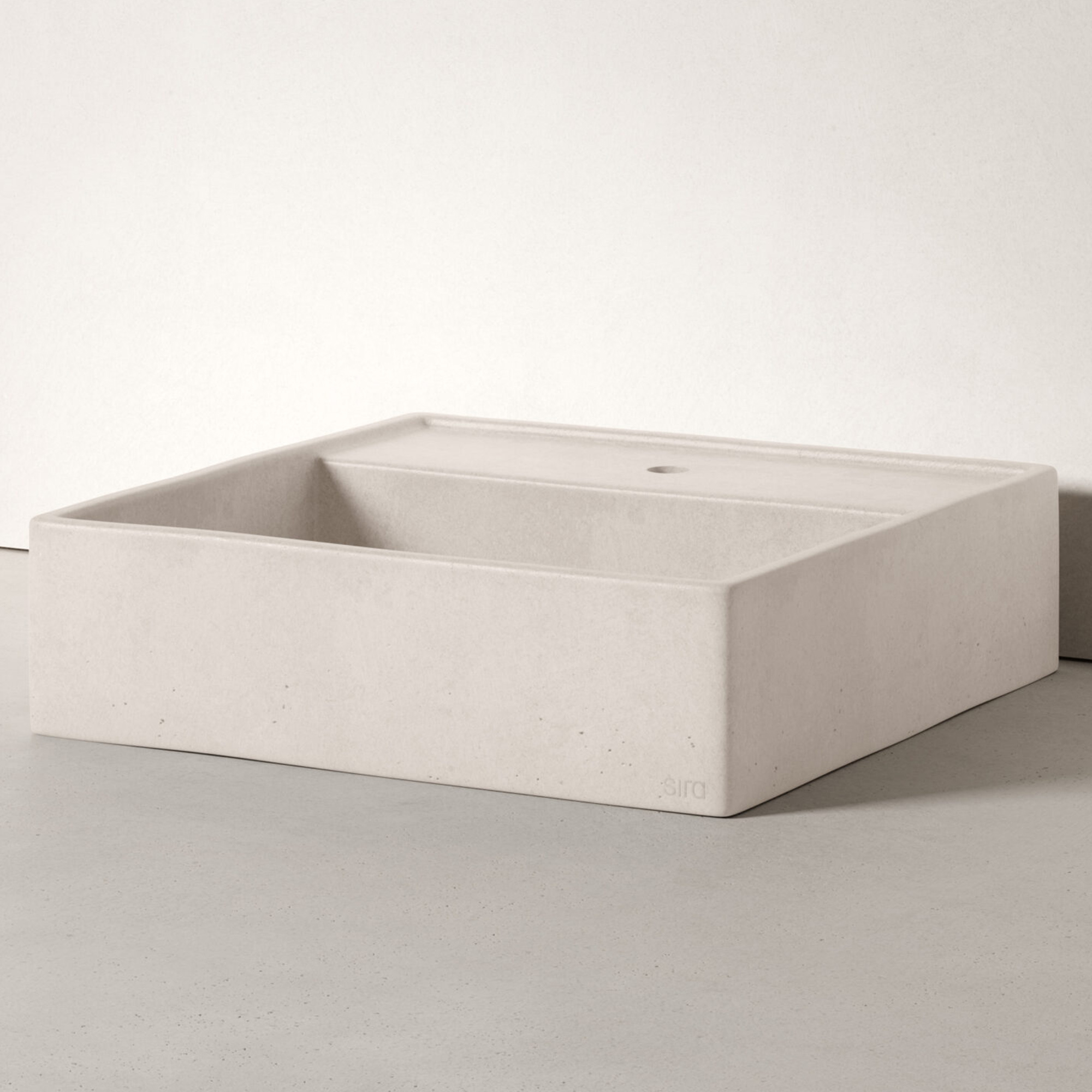 Sira Håndlagde Sement Servant Dome Hvit Matt 47 cm